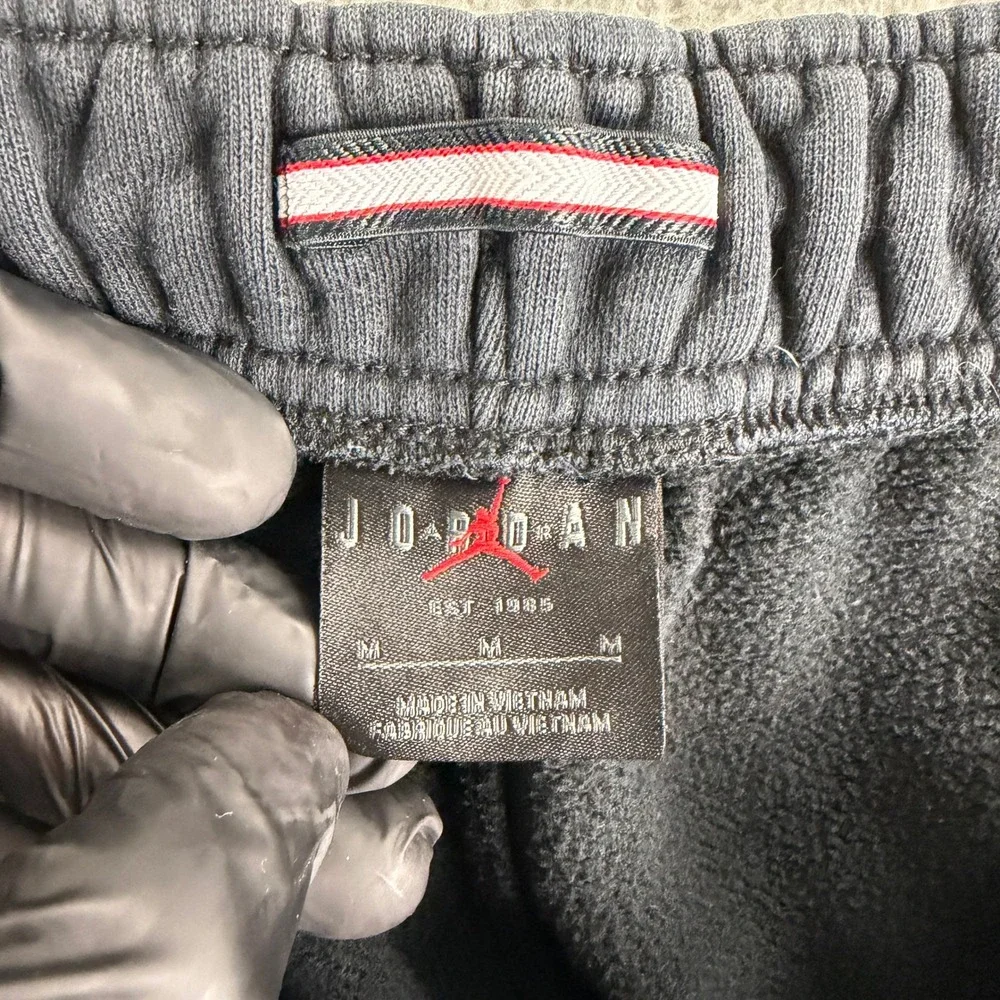 Jordan Fleece Shorts Mens M Black Jumpman Logo Drawstring Pockets‎ Athletic